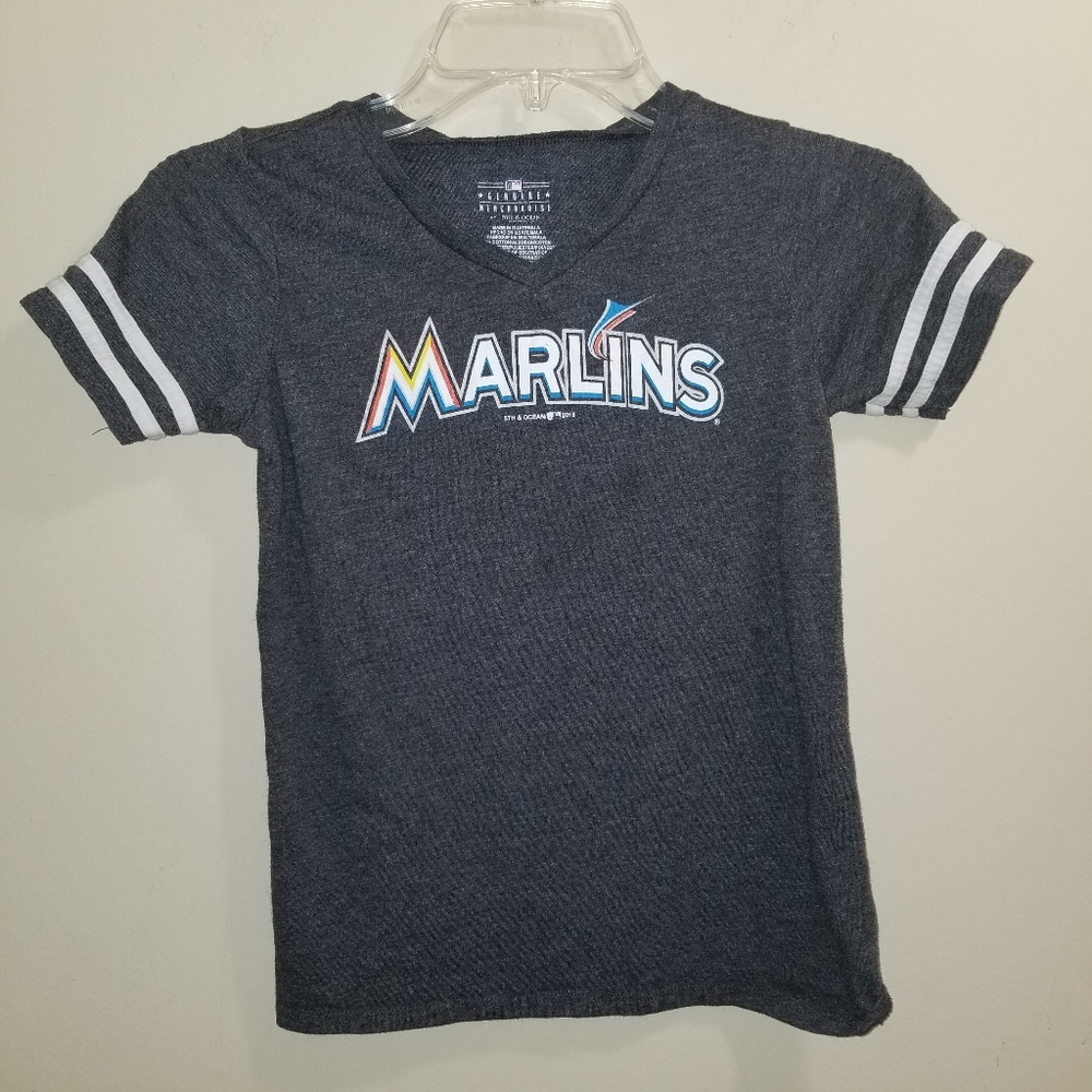 Marlins florida girls tshirt gray short Sleeves